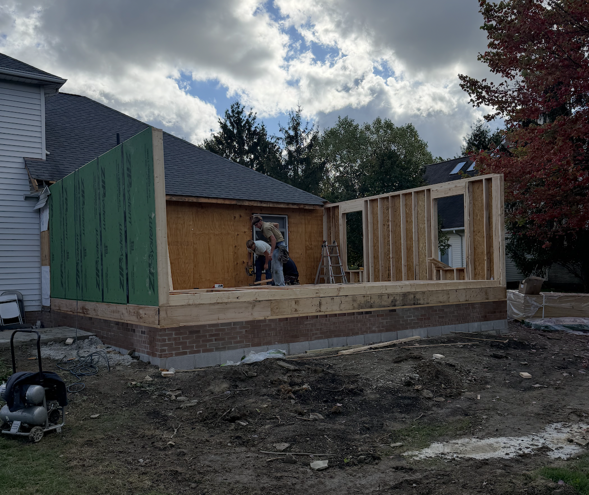 Ward Renovation Solutions addition, Framing, walls going up